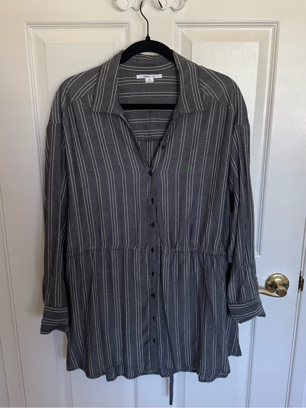 NWT O'Neill cami stripe black&white swimsuit coverup size XS.  Drawstring waist.